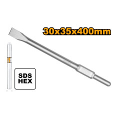 Зубило плоское Hex 30x400x35 мм INGCO DBC03440012 INDUSTRIAL