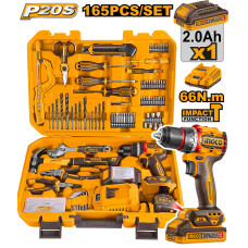 Набор шуруповерта и ручного инструмента 165 шт INGCO HKTHP11651 INDUSTRIAL