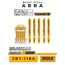Полотна по металлу для электролобзика 5 шт INGCO JBT118A