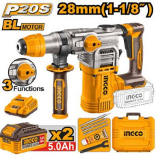 Перфоратор CRHLI202885 SDS+, 4,5Дж, акк, б/щ, P20S(20В) INGCO