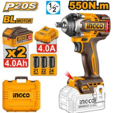 Гайковерт CIWLI2055 550Нм, Акк, Б/щ, P20S(20В) INGCO