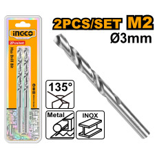 Сверло по металлу M2 HSS 3 мм 2 шт INGCO DBT11300302 INDUSTRIAL