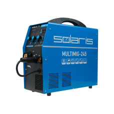 Полуавтомат сварочный Solaris MULTIMIG-245 (230В, MIG/FLUX/MMA/TIG, евроразъем, горелка 3 м, смена полярности, 2T/4T, рег-ка индуктивн.)