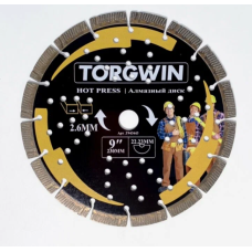 Алмазный диск "TORGWIN" турбо-сегмент HOT PRESS сухой рез 230*12*22,23