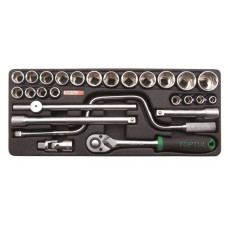 Набор-сет головок 1/2" 26предм. 6гр. 434х176мм TOPTUL