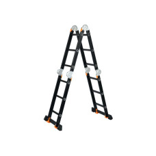 Лестница алюм. многофункц.4х5 ступ.(стрем.-283см,лестн.-580см) 15,5кг BLACK LINE STARTUL (ST9930-05) (усиленное шарнирное соединение)