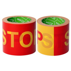 Лента оградительная 100ммх100м "STOP" ZOOM, желто-красная