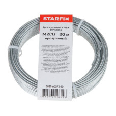 Трос стальной в ПВХ STARFIX М2(1) DIN 3055 прозрачный (моток 20 м)