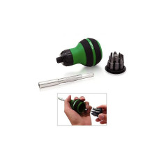 Отвертка реверсивная "бочка" + биты + удлиннитель 9в1. TOPTUL