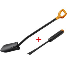 Лопата штыковая Solid FISKARS + АКЦИЯ (нож для прополки)