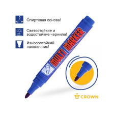 Маркер промышл. перманентный фетровый синий CROWN MULTI MARKER