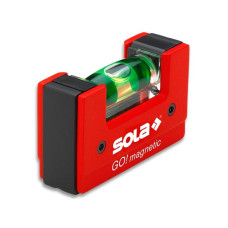 Уровень 68 мм 1 глазок пластм. GO! magnetik  (SOLA) Магнитный