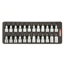Набор-сет бит под трещотку 1/2" 24шт. 136х364мм TOPTUL