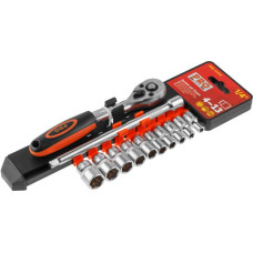 Набор головок 1/4" 4-13мм 12предм. PRO STARTUL (PRO-41414) (пласт. подвес, 6 граней)