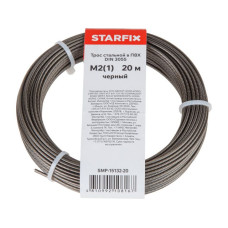 Трос стальной в ПВХ STARFIX М2(1) DIN 3055 черный (моток 20 м)