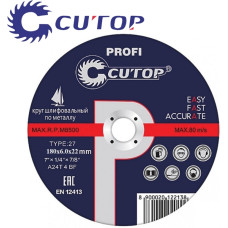 180x6.0x22 мм Диск шлифовальный по металлу Cutop Profi 40006т