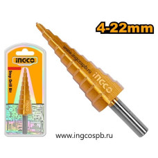 Ступенчатое сверло 4-22мм INGCO AKSDS04221 INDUSTRIAL