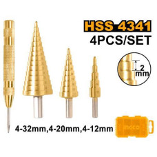 Набор ступенчатых сверл 3+1 SUPER INGCO AKSDS2041 INDUSTRIAL