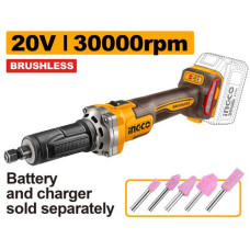 Аккумуляторная прямошлифовальная машина BL 20В без АКБ и ЗУ INGCO CDGLI2001 INDUSTRIAL