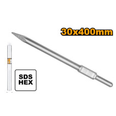 Зубило пикообразное Hex 30x400 мм INGCO DBC03340011 INDUSTRIAL