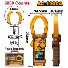 Мультиметр-клещи цифровые INGCO DCM610001 INDUSTRIAL