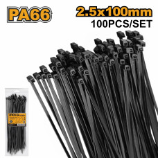 Кабельные стяжки 100х2,5мм 100 шт. INGCO HCTB10025