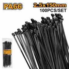 Кабельные стяжки 150х2,5мм 100 шт. INGCO HCTB15025