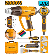 Фен строительный 2000Вт ЖК-дисплей SUPER INGCO HG2000581 INDUSTRIAL