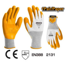 Перчатки текстурированные с латексным покрытием XL INGCO HGVL08-XL INDUSTRIAL