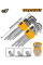 Набор шестигранных ключей 18 шт. HEX 1,5-10мм, TORX Т10-Т50 INGCO HHKSET0181 INDUSTRIAL
