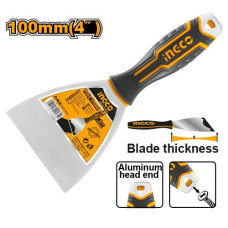 Шпатель из нержавеющей стали 100мм, рукоятка soft grip, ударный наконечник INGCO INGCO HPUT18100