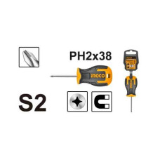 Отвертка крестовая PH2x38 мм INGCO HS68PH2038 INDUSTRIAL