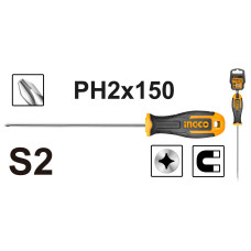 Отвертка крестовая PH2x150 мм INGCO HS68PH2150 INDUSTRIAL