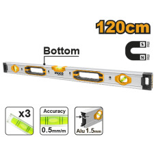 Алюминиевый магнитный строительный уровень 1200 мм INGCO HSL38120M INDUSTRIAL