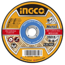 Круг отрезной 41 125х1.2х22 A 30 RBF Metal/Inox INGCO MCD121251