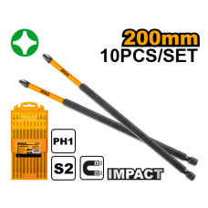 Биты ударные IMPACT РН1х200мм 10 шт. INGCO SDBIM11PH183 INDUSTRIAL
