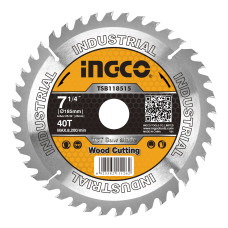 Диск пильный по дереву TCT 185х20 мм 40Т INGCO TSB118515 INDUSTRIAL